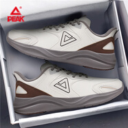 匹克（PEAK）態(tài)極男鞋2025秋冬新款緩震黑色運動(dòng)鞋男革面跑步鞋防臭透氣慢跑鞋 帆布白色/深灰-革面防水 42