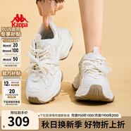 KAPPA卡帕女鞋老爹鞋女2025夏季新款厚底休閑鞋增高運動(dòng)鞋百搭跑鞋子女 白色【四季款-腳胖拍大一碼】 37