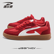 德?tīng)柣荩―EERWAY）男鞋板鞋2025新款網(wǎng)面舒適情侶款休閑鞋百搭潮流德訓鞋 紅色 42