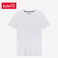 班尼路 BALENO新款純色t恤潮流男圓領(lǐng)v領(lǐng)上衣打底純棉白色短袖休閑男裝88802215 V領(lǐng)01W漂白 88902701 XL XL 170斤