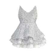 gidle宋雨琦演唱會(huì )亮片閃閃吊帶連衣裙舞臺演出服蓬蓬公主裙 連衣裙帶裙撐 S