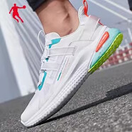 喬丹格蘭（JOEDON GOLAN）中國強風(fēng)se斷碼清倉男鞋運動(dòng)鞋男跑步鞋學(xué)生慢跑網(wǎng)面軟底輕便女 XM25200234白色/藍綠【男款跑步鞋】 42.5