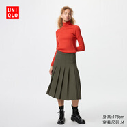 優(yōu)衣庫女裝寬褶中裙/半身裙裙子25秋冬新款479916 57 深橄欖色 M /160/68A