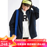 雲(yún)上生活女裝棒球款短外套新款寬松簡約設(shè)計(jì)感外套女2025秋W5939X 藏藍(lán)色 XL
