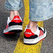 ADIDAS/阿迪達斯NEO ENTRAP 男女復古經(jīng)典低幫翻毛皮耐磨運動休閑板鞋 FZ1117 男/黑白紅 42