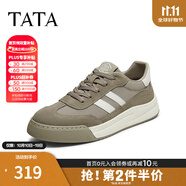 他她（TATA）男士阿甘男鞋復(fù)古德訓(xùn)鞋男運(yùn)動(dòng)休閑鞋厚底板鞋小白鞋PCB01AM5 QDR01AM4灰綠/白 39