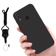 馳漢牌 適用vivo X21手機殼后置指紋保護套全包防摔磨砂個(gè)性卡通男女款軟殼 vivo X21/X21A-黑色+掛繩