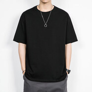 A21新款夏季T恤男重磅250克雙紗港風(fēng)i夏季 以純-黑色 L