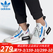 阿迪達斯（adidas）三葉草鞋子女鞋 2024新款NMD運動(dòng)鞋減震舒適跑步鞋輕便透氣休閑鞋 白藍黑/FZ3209 3.5 (36碼）