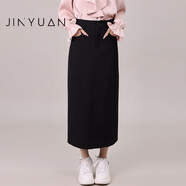 金苑春夏新款OL通勤職業(yè)半身裙中長(cháng)款工裝直筒西裝裙B241107 黑色 S