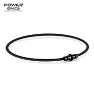 power ionics原創(chuàng  )黑武士暗黑鈦鋼高負離子天然礦物硅膠健康防水項鏈項環(huán) 黑黑 48厘米
