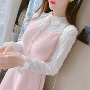 MUKOSHA 慕寇莎蕾絲連衣裙子女裝春秋季2024年新款長(cháng)袖小個(gè)子法式顯瘦小香風(fēng)裙子 圖片色 s