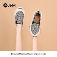 快樂瑪麗（J&M）樂福鞋男女款2025春季新款厚底淺口一腳蹬大碼女鞋休閑鞋 黑色 42 260mm
