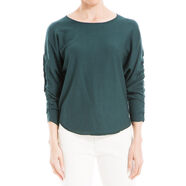 Max Studio 女士蝙蝠袖套頭毛衣 圓領(lǐng)長(cháng)袖針織 寬松純色休閑 柔軟透氣 Green Medium