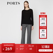 PORTS寶姿 女裝秋季新品毛衣百搭打底針織衫LA9K401JKW001 黑色 XS