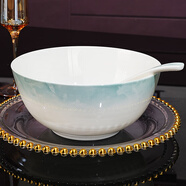 國玥景德鎮骨瓷碗具家用陶瓷餐具整套釉下彩碗筷創(chuàng  )意米飯碗具吃面大碗 云錦萬(wàn)里8英寸澳碗1個(gè)裝