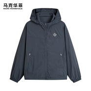 馬克華菲夾克男夏季輕薄款戶外連帽防曬服男士休閑運(yùn)動外套 深灰 56/XXL 