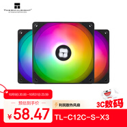 Thermalright(利民) TL-C12C-S X3 黑色argb12cm機(jī)箱幻彩低噪風(fēng)扇ARGB 4PIN PWM 1550轉(zhuǎn)速 三連包