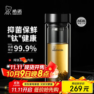 希諾（HEENOOR）抗菌玻璃杯雙層隔熱高檔車載水杯男2025新款泡茶杯子XN-9607KT
