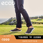 愛步（ECCO）高爾夫運動鞋男 GOLF球鞋休閑男士男鞋緩震耐磨 核心100814 深藍色/沙色10081460908 39