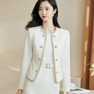 米思陽(yáng)（missshine）2025春季新款氣質(zhì)白色打底裙子小香風(fēng)內搭無(wú)袖背心連衣裙女 米白色西裝SMXL碼預售到3月8日發(fā)貨 2XL