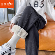 紅蜻蜓休閑加絨褲女2025年冬季新款女裝羊羔絨衛褲保暖棉褲女士長(cháng)褲子女 深灰色長(cháng)褲 羊羔絨 S