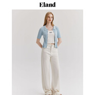 ELAND衣戀短袖針織衫女時(shí)尚甜美糖果色polo衫2025夏季新款 淺藍色(51)L/Blue S 160