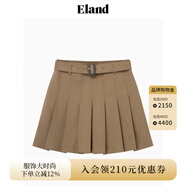 ELAND衣戀短褲女格雷系A(chǔ)字型短款腰帶設(shè)計百褶裙褲褲子女 深卡其色(37)D/Beige M