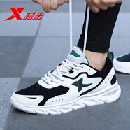 特步（XTEP）男鞋夏季運動(dòng)鞋2025新款網(wǎng)面透氣減震防滑跑步鞋潮輕便休閑鞋子男 白黑綠7505 網(wǎng)面透氣 41 【官方授權 現貨速發(fā)】