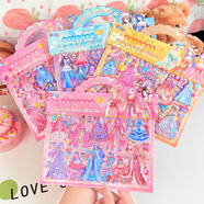 煦貝樂(lè )大號雙層女孩卡通公主換裝貼紙兒童穿衣服貼畫(huà)立體海綿泡泡貼玩具