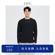 杰帝梵（J.D.V）男裝春夏新品多色圓領(lǐng)落肩重磅棉質(zhì)長(zhǎng)袖T恤基礎(chǔ)款內(nèi)搭上衣 黑色 常規(guī) S 170/92B