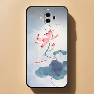 華為mate9手機(jī)殼MHA-AL00喜慶中國風(fēng)發(fā)財(cái)新年全包邊創(chuàng)意簡約軟套 ac (11)水墨蓮花 華為mate9【單殼】