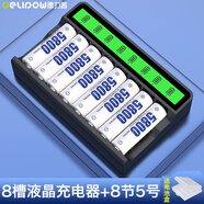 原裝德力普充電電池5號大容量話(huà)筒遙控器玩具AAA五七號通用充電器套裝 881液晶充+5號*8節【高耗電設備專(zhuān)用】