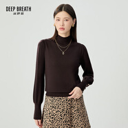 深呼吸DEEP BREATH女裝金屬扣可機洗純羊毛針織衫女A301328 咖 L (4)