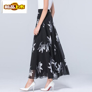 初徑2025夏季百搭碎花半身長(cháng)裙新款高腰印花A字裙大擺大碼舞長(cháng)裙 氣質(zhì)百合 2XL 125-135