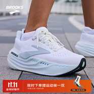 布魯克斯（BROOKS）Glycerin甘油MAX 超級甘油男女夏季透氣緩震專業(yè)慢跑鞋運動跑步鞋 女款 月光系列 白/藍 40.5