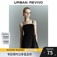 UR2025春季新款女裝格雷系簡(jiǎn)約氣質(zhì)吊帶連衣裙UYY750046 黑色 L