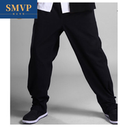 SMVP李小龍同款衣服葉問詠春服裝男春秋中式練功服休閑褲唐裝中國風(fēng)褲 黑色褲子 M 身高165