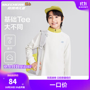 Skechers斯凱奇兒童速干衣男女童長袖T恤春秋戶外百搭透氣上衣P324K002 棉花糖白/0074 160 cm