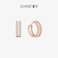 萱子（SHINE）優(yōu)雅氣質(zhì)鏤空耳圈小眾設(shè)計(jì)玫瑰金色耳環(huán)禮物七夕禮物 耳圈 2.2克