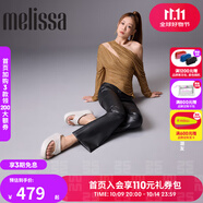 melissa梅麗莎25新品FREE THONG女厚底法棍面包鞋夾腳涼拖鞋36088 米色 36