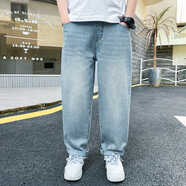 芭梵鼠大童男裝615歲哈倫褲夏季薄款牛仔褲男童夏天學(xué)生男孩12寬 120