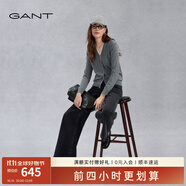 GANT/甘特2025夏季新款女裝設(shè)計感長褲子經(jīng)典黑色水洗闊腿牛仔褲 500-黑色 S