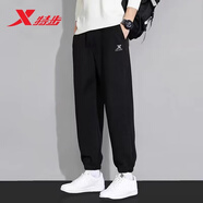 特步（XTEP）運(yùn)動(dòng)褲針織男褲春秋季服飾韓版衛(wèi)褲男士休閑束腳長褲休閑褲子黑色 黑色-店長推薦（春秋款） L 175