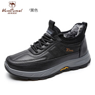 西域駱駝（VANCAMEL）老北京棉鞋男冬季加絨加厚老年人防滑一腳蹬保暖中老年男士爸爸鞋 黑色 41