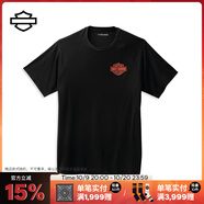 哈雷戴維森（Harley-Davidson）摩托車文化Performance B&S 圓領(lǐng)寬松半袖徽章休閑男裝短袖T恤 黑色 S