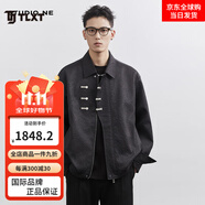 TLXT國際一線品牌新中式NE設(shè)計感男裝磁吸扣夾克外套寬松25春季新款國 漆黑 S