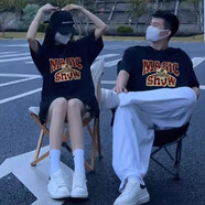 love legend情侶裝短袖t恤夏季一男一女兩件裝學(xué)生寬松網(wǎng)紅ins情侶款衣服定制 男黑+女黑【哥特字母】 4XL 男+女XL