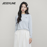 Jessy line條紋顯瘦長(cháng)袖針織衫女2025秋新款打底圓領(lǐng)上衣 jessyline 條紋 M
