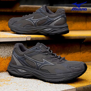 美津濃（MIZUNO）男鞋女鞋RACER S黑武士慢跑鞋輕便緩震軟底耐磨網(wǎng)面透氣跑步鞋 02中灰/深鐵灰 RACER S 38.5 (245mm)